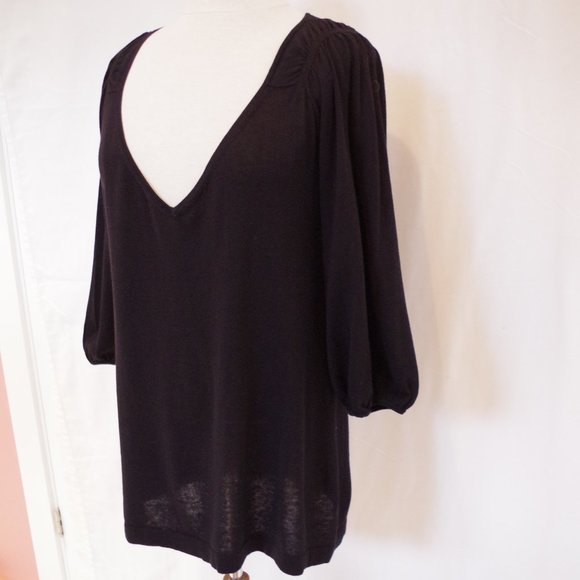 Max Studio Silk Blend Lightweight Knit Bubble Sleeve Top- Sz. Med - Picture 2 of 5